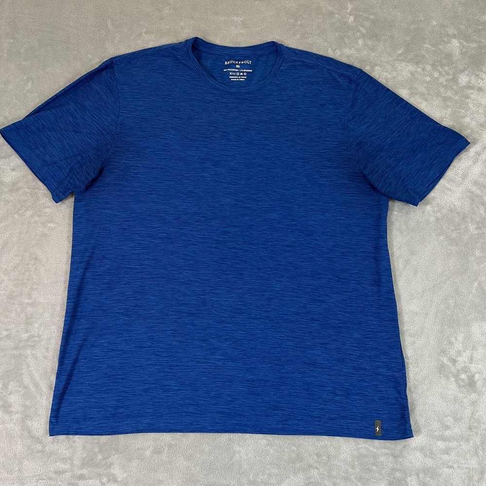 BRUCE BOLT Shirt Mens XL Blue Performance Stretch Athletic Baseball Training Tee
